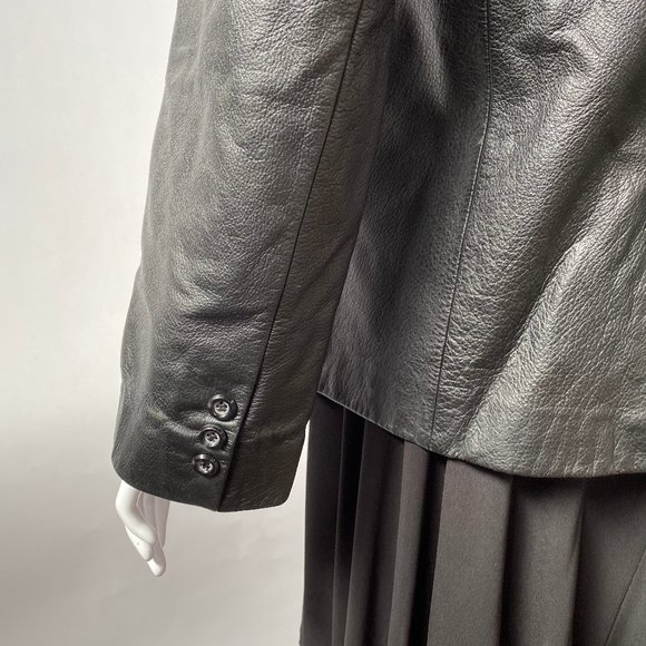 Black Genuine Leather Jacket by Ferrar - sz Med - Picture 14 of 16